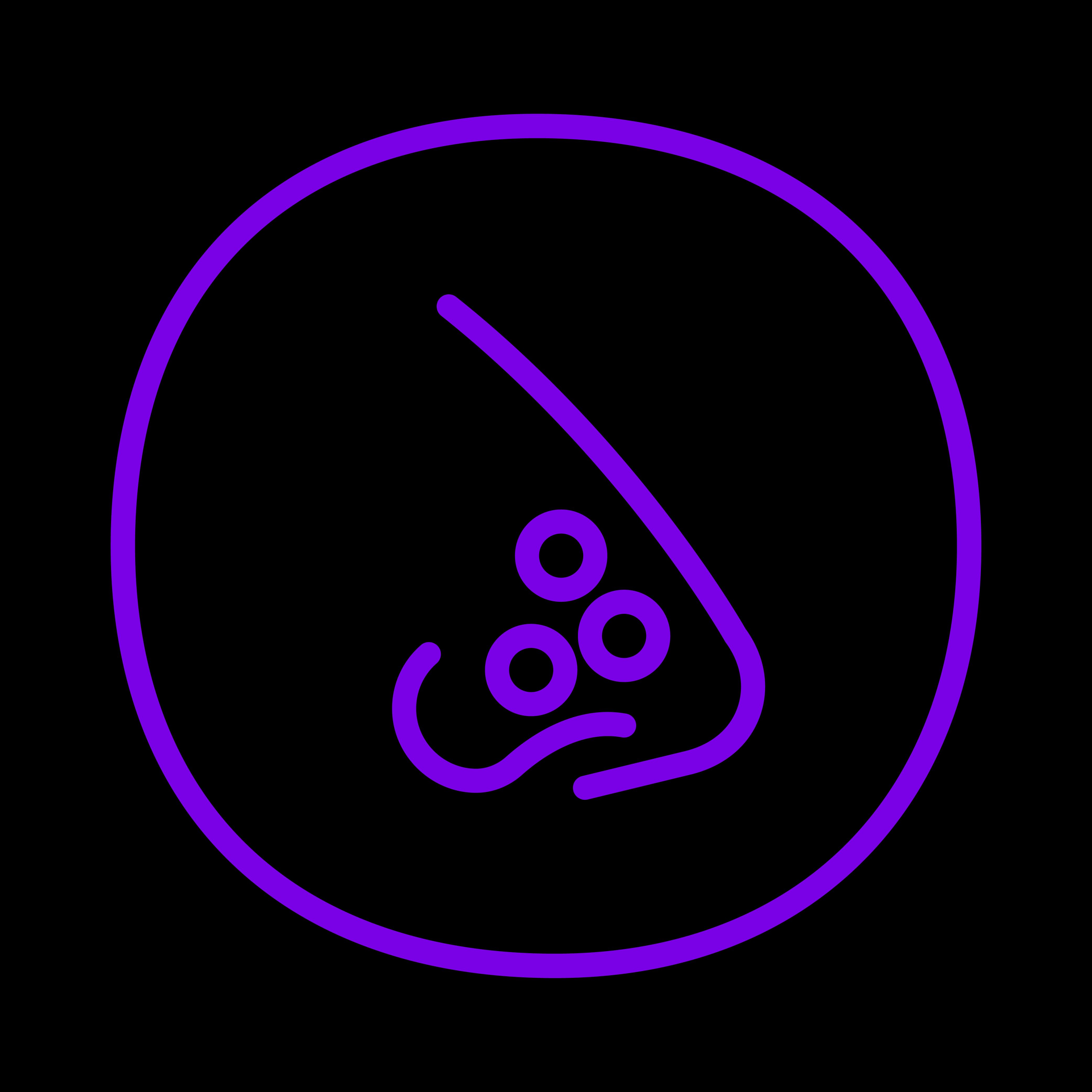 Icono morado de nariz