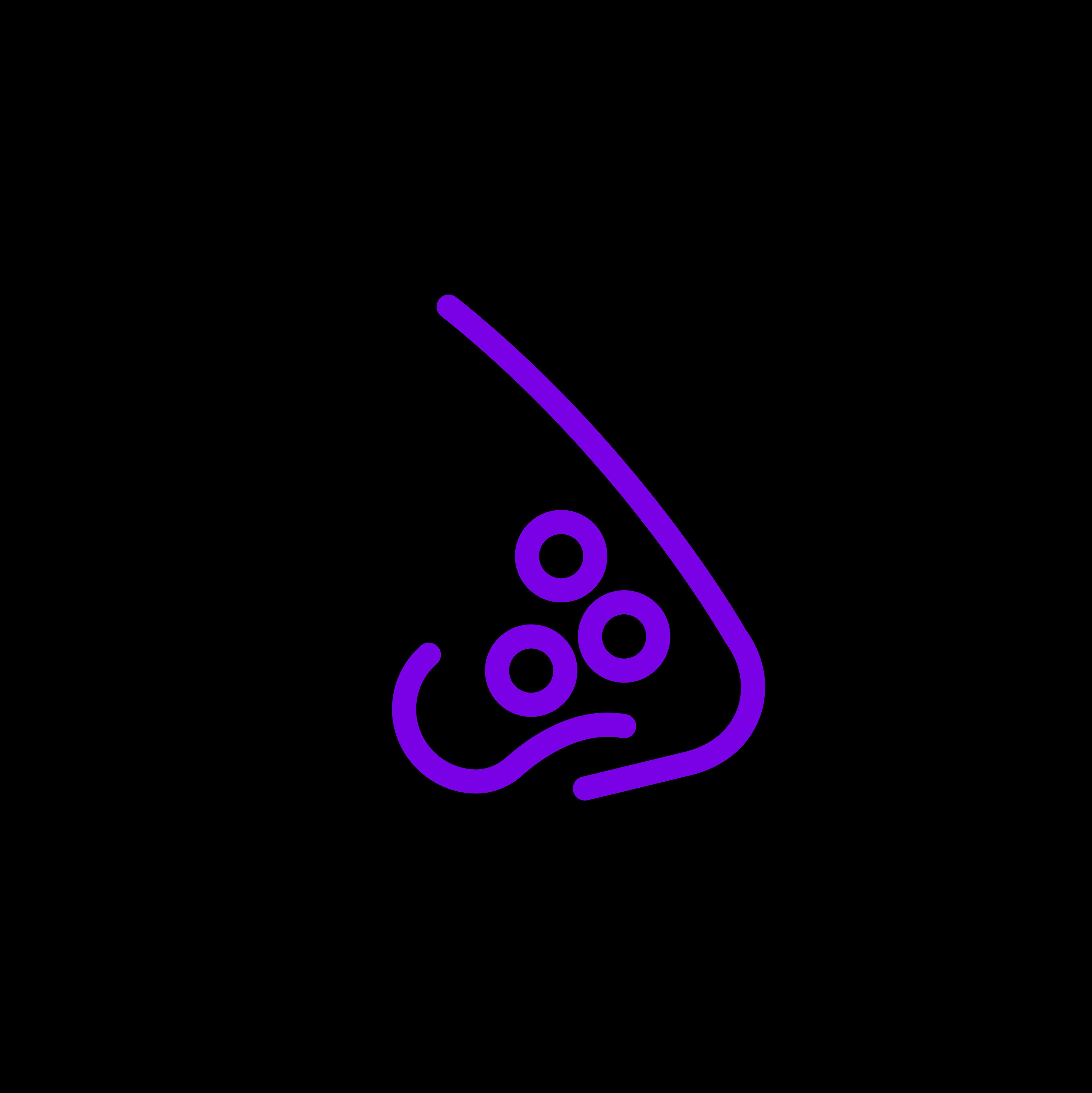 Icono morado de nariz