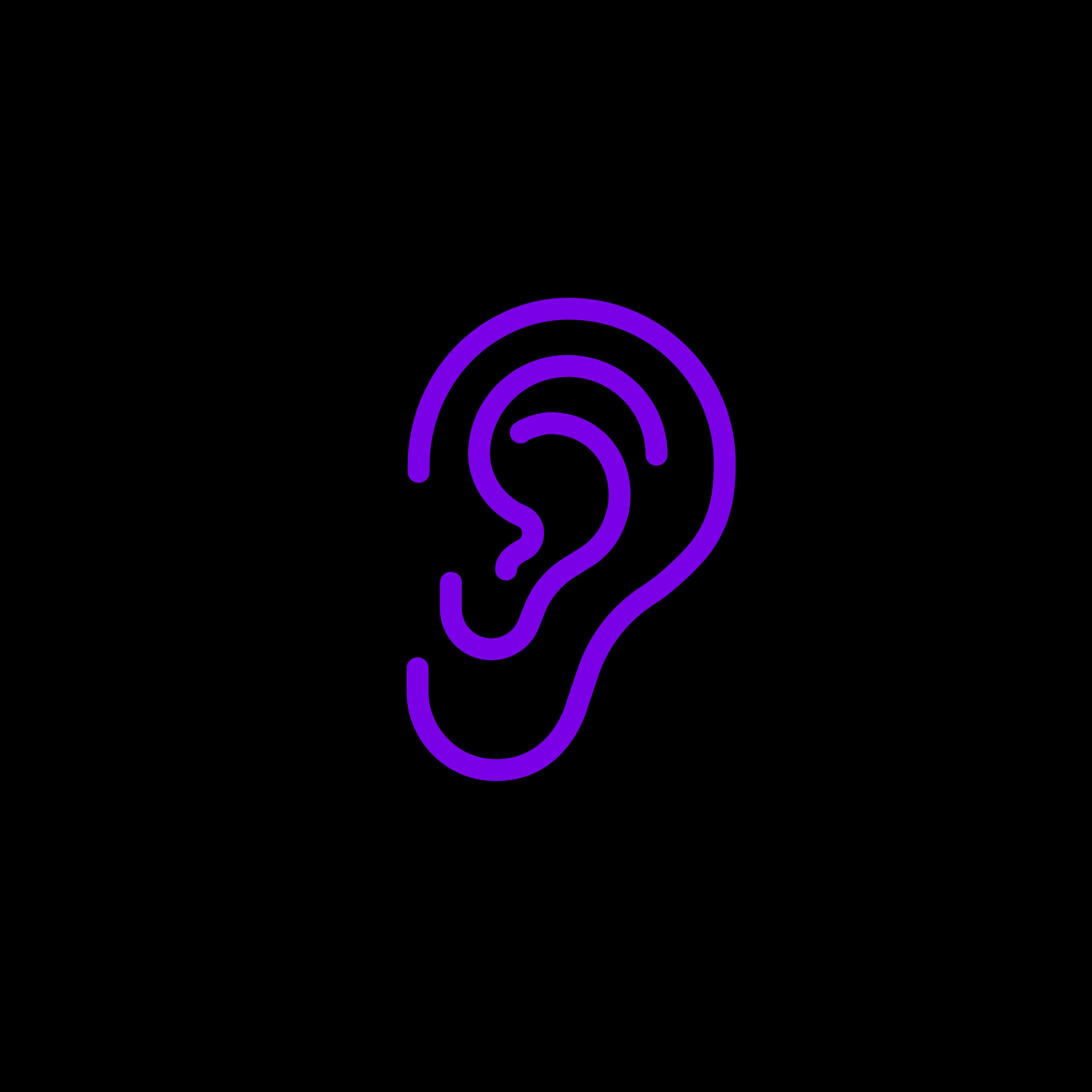 Icono de oreja en morado