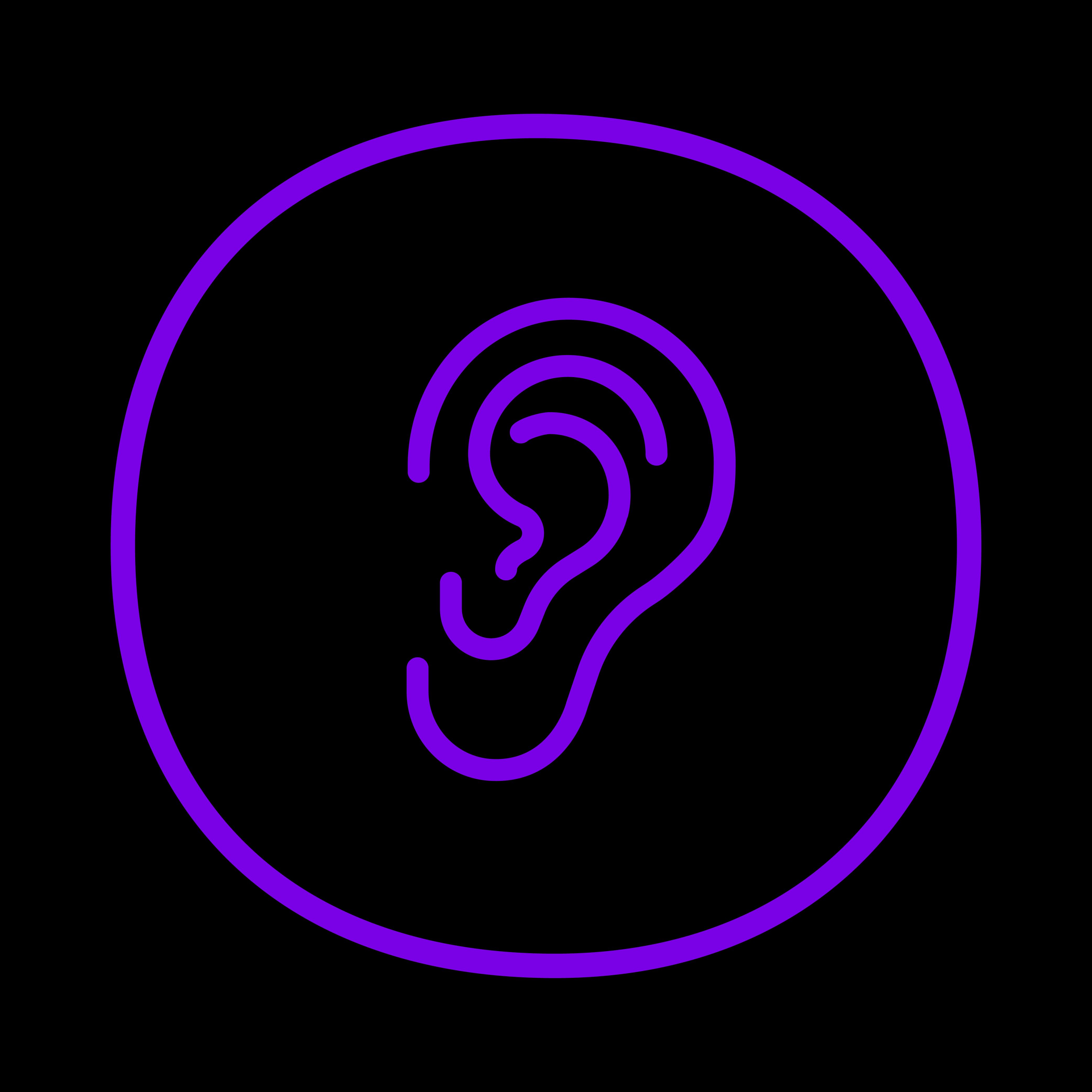 Icono de oreja en morado