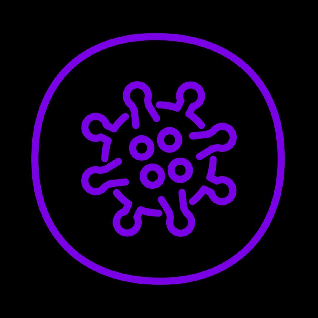 Icono morado de virus