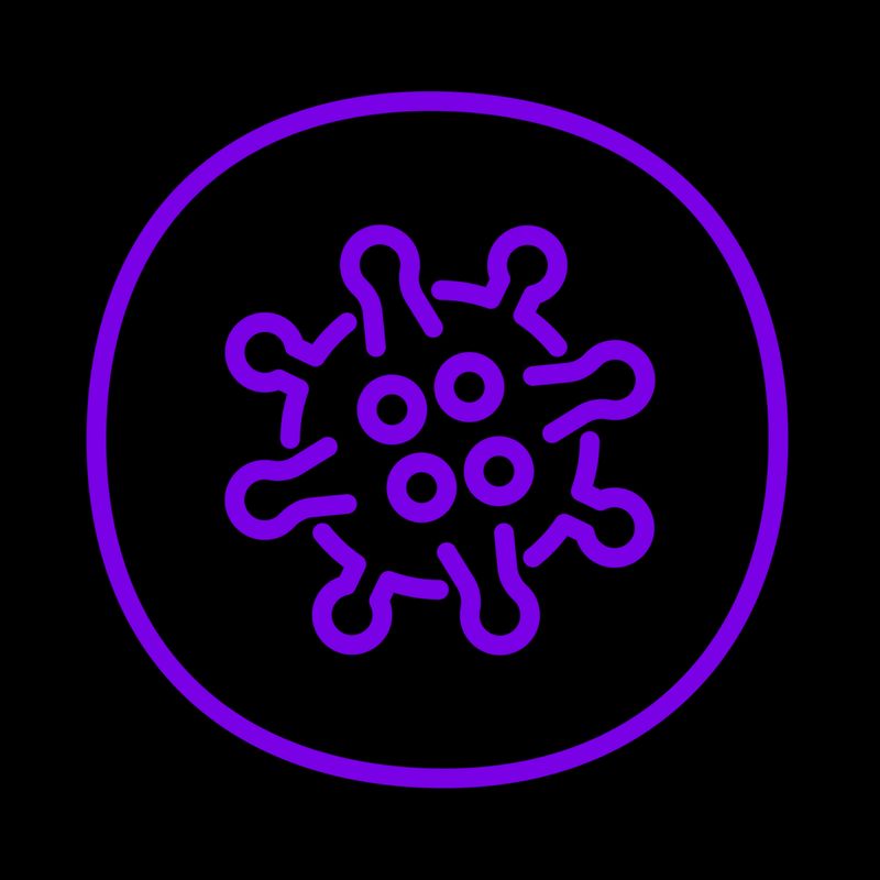 Icono morado de virus