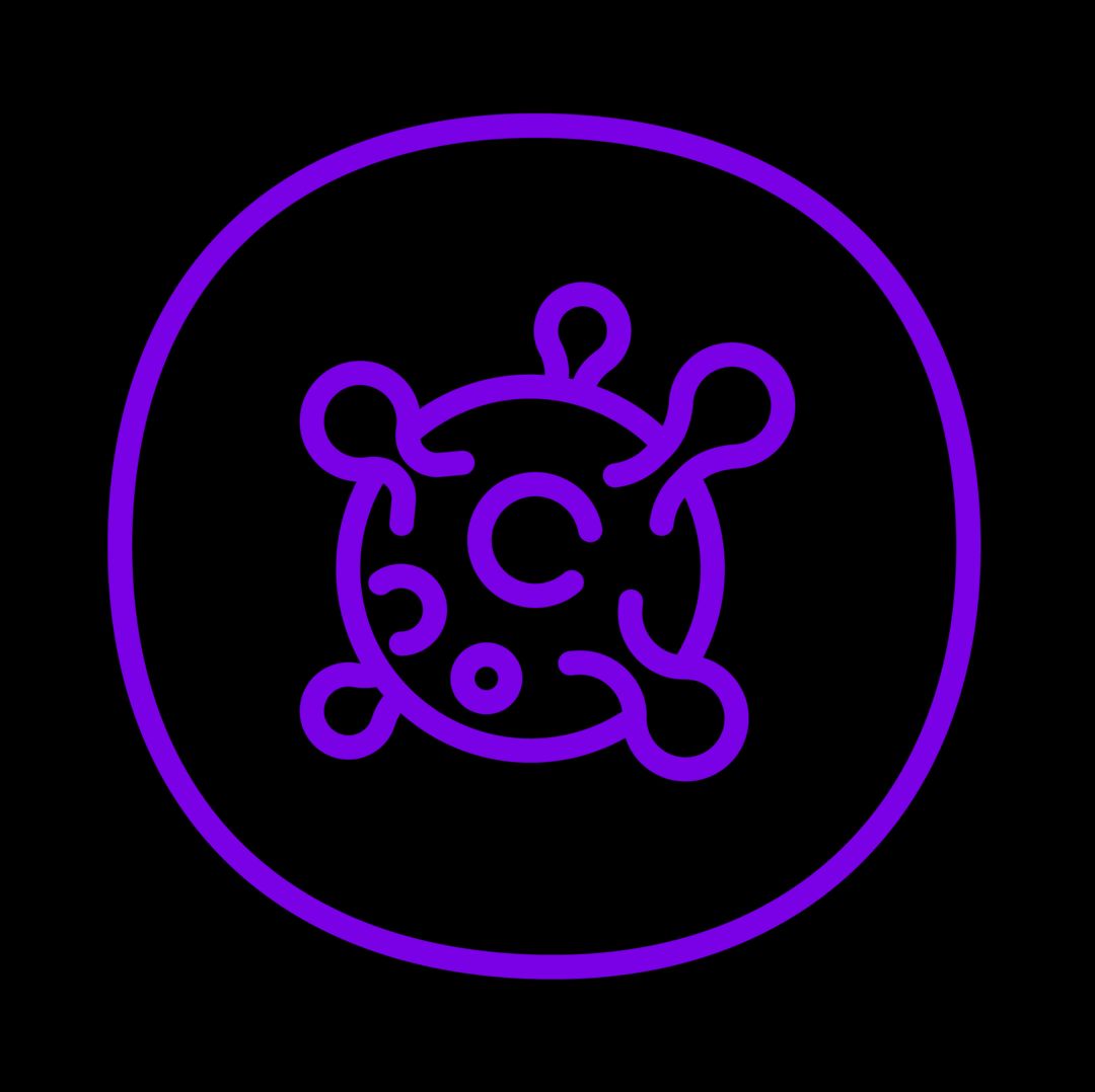 Icono morado de virus