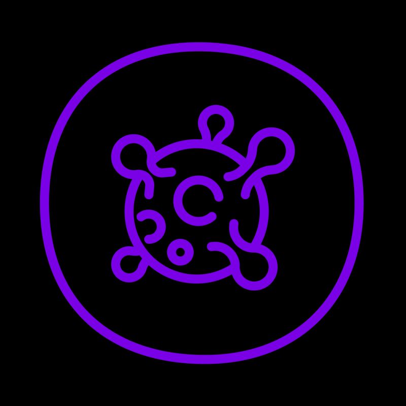 Icono morado de virus