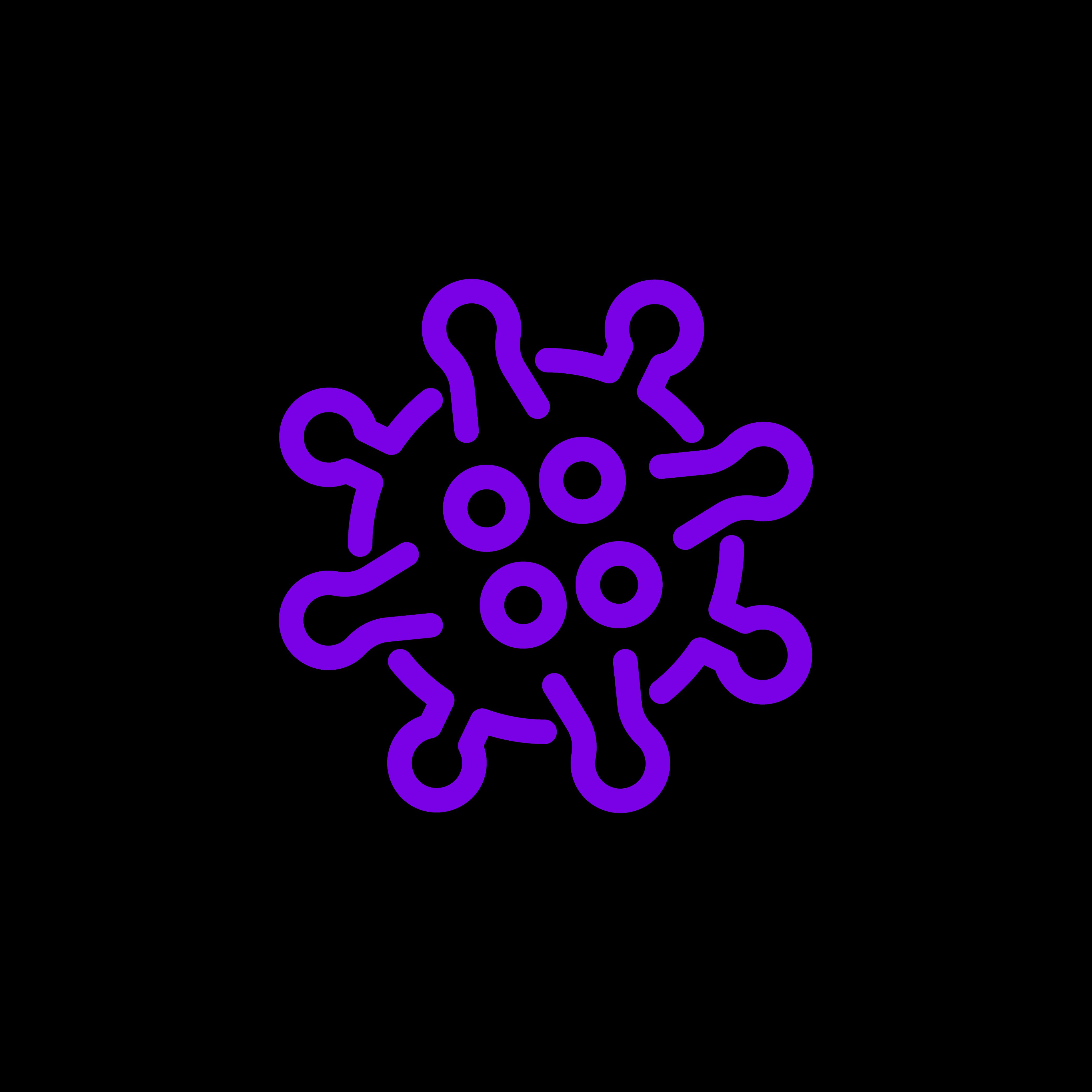 Icono morado de virus