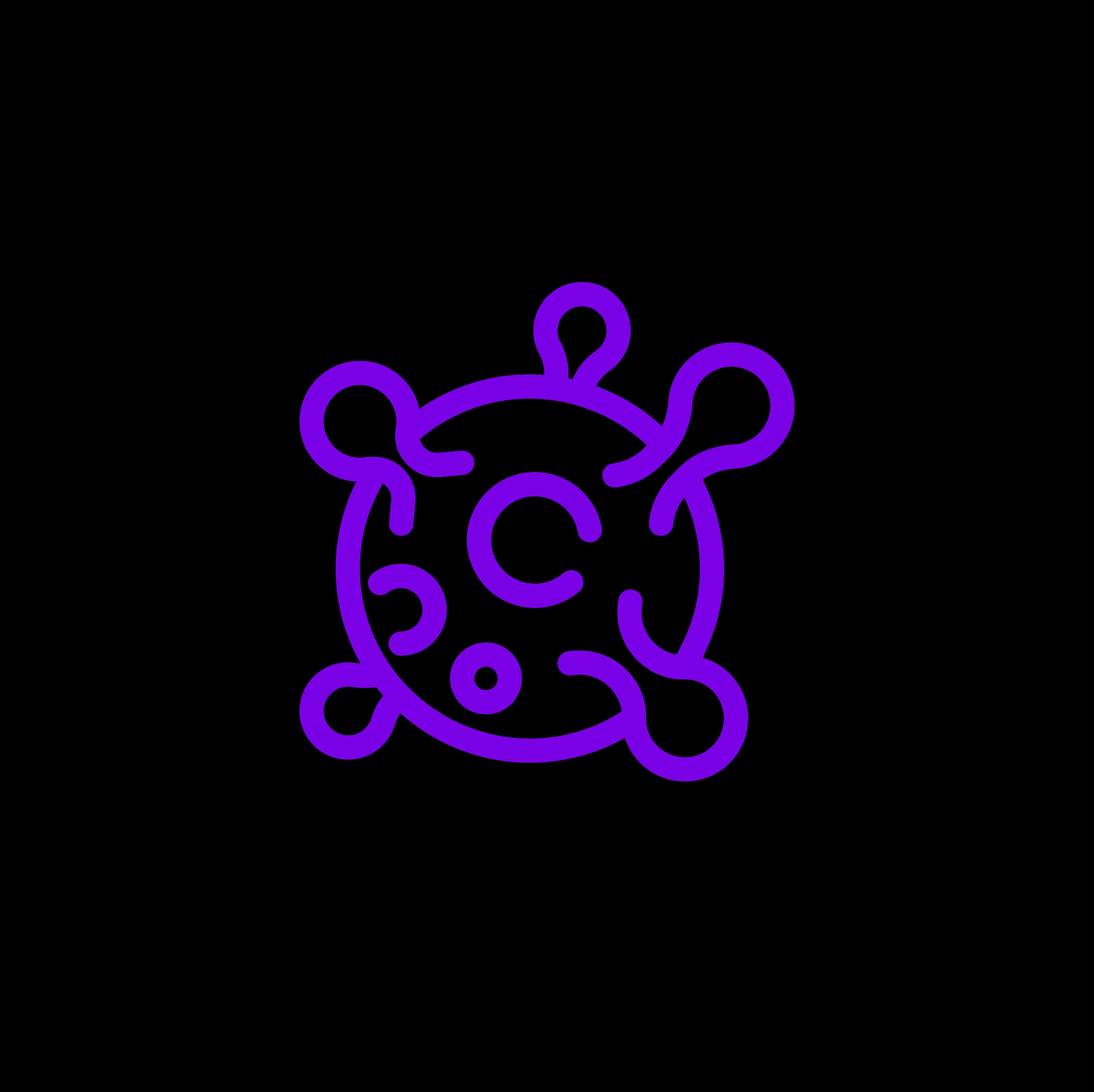 Icono morado de virus