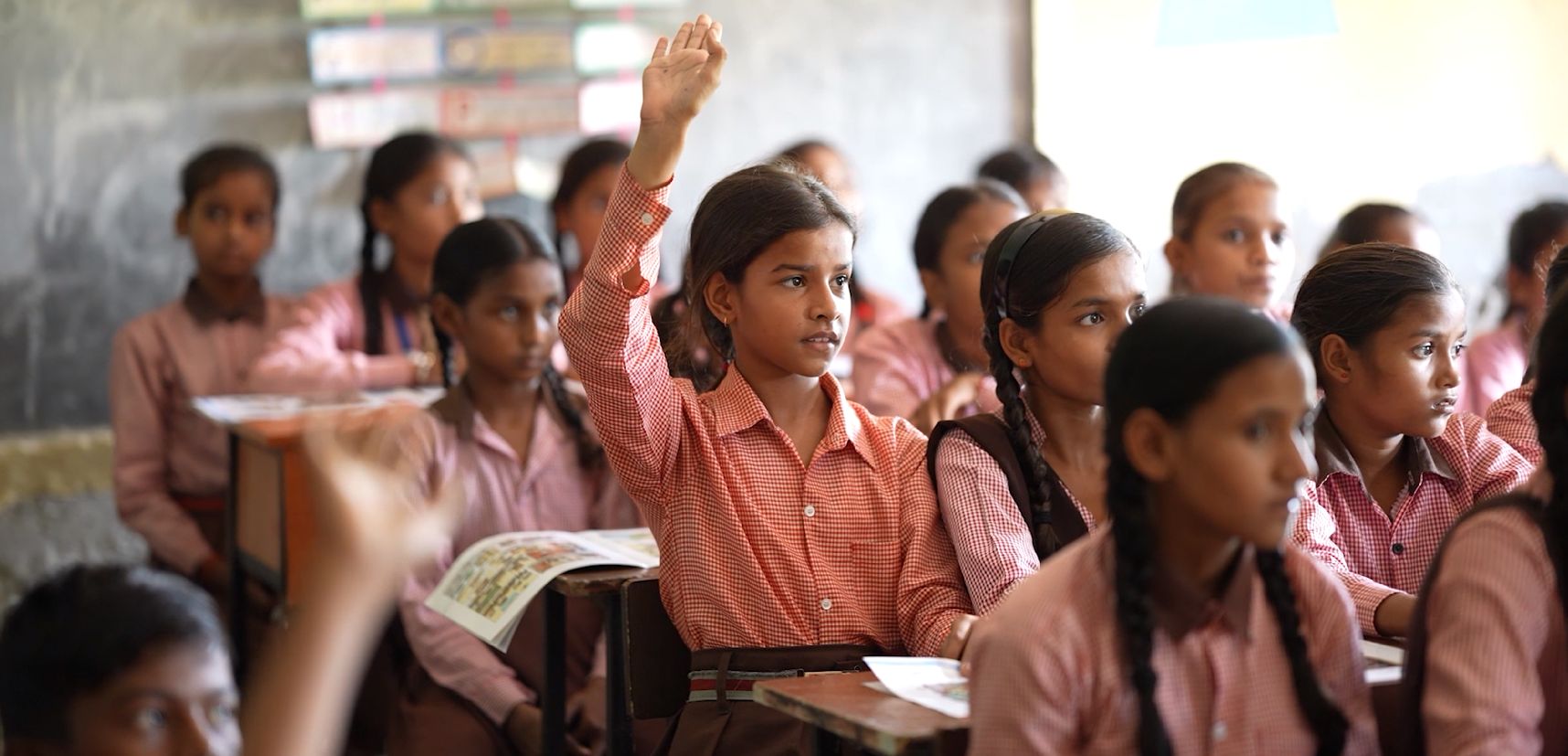 A girl in a classroom taking part in the Kids and Diabetes in Schools program