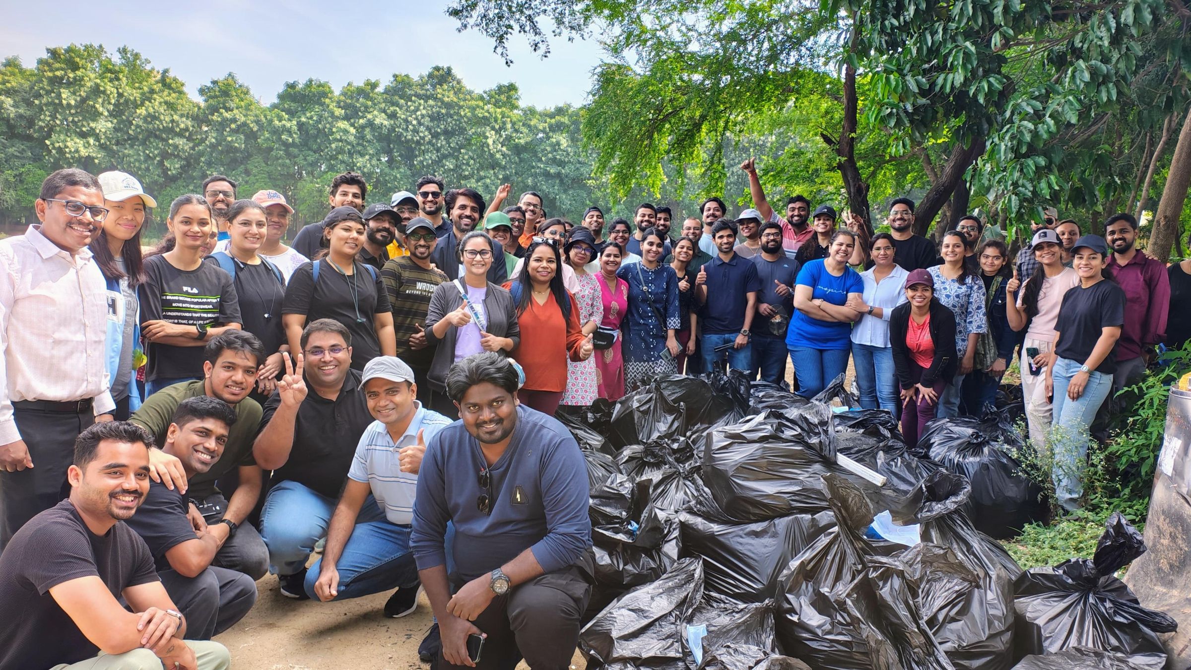 Water body clean-up in Hyderabad - one of the volunteering initiatives by Sanofi in India