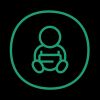 Stylized icon of a baby