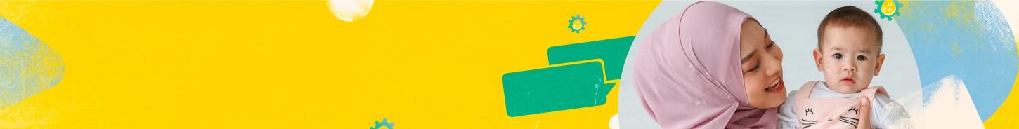 Hero banner featuring the title alongside an image of a mother holding and looking at her baby