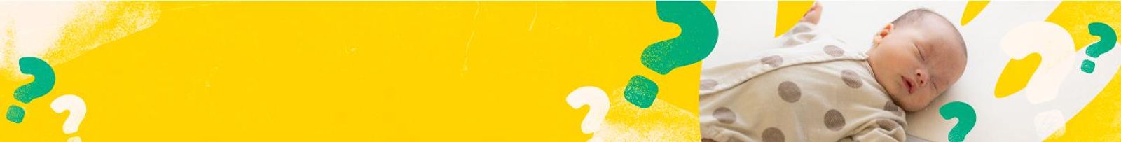 Hero banner featuring the title alongside an image of a sleeping baby