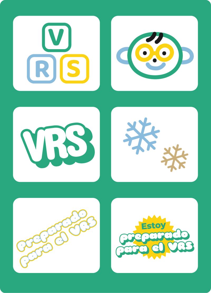 Compilación de pegatinas sobre el VRS para utilizar en redes sociales.