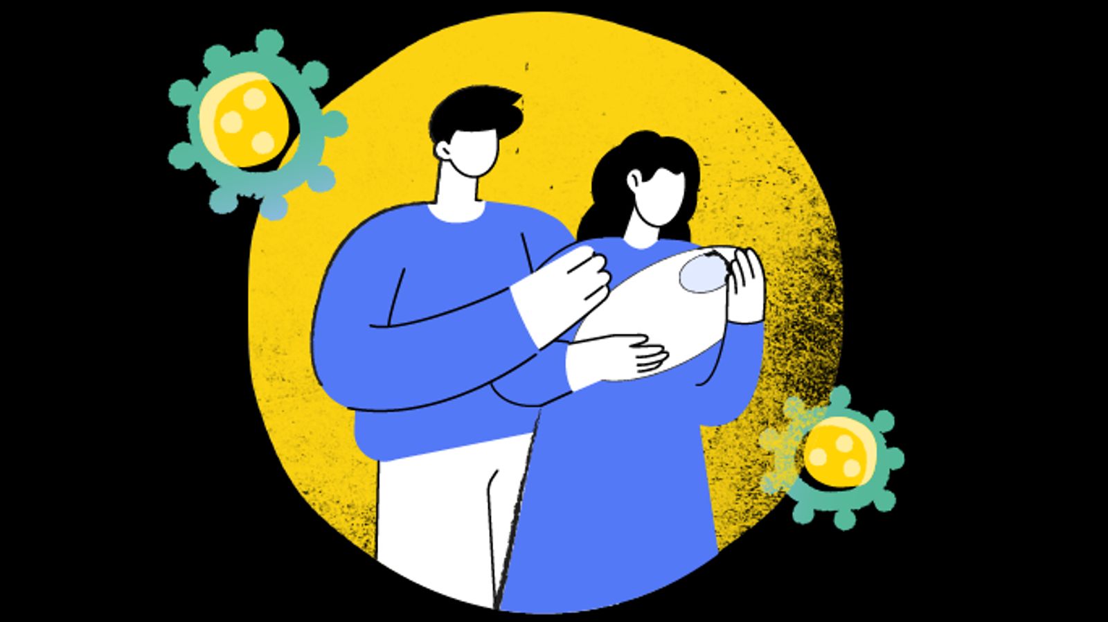 Figura de unos padres sujetando a su bebé.