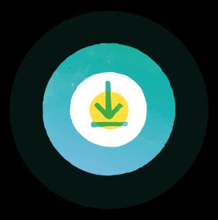 Icono de un cuadro de diálogo para descargar documento