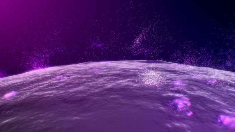 Des cytokines sous forme de particules lumineuses émettant des signaux à la surface d'une cellule.