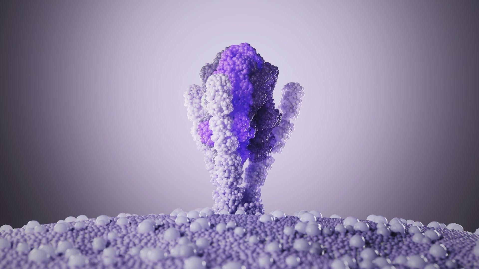 3D model of TL1A, a key pathway targeted in Sanofi's immunology research for gastrointestinal disease treatment.