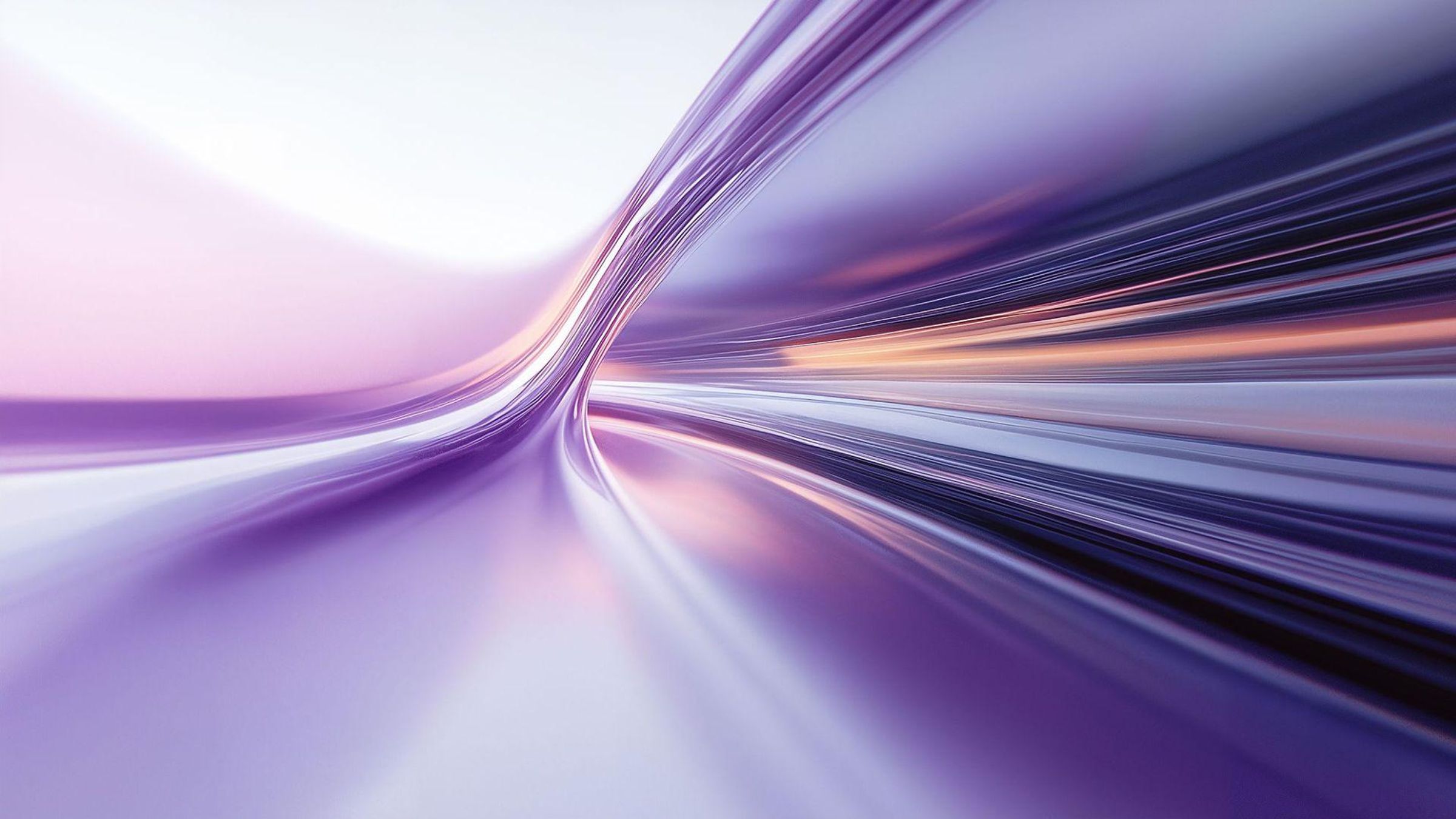Abstract background with smooth, flowing purple and light blue trails.