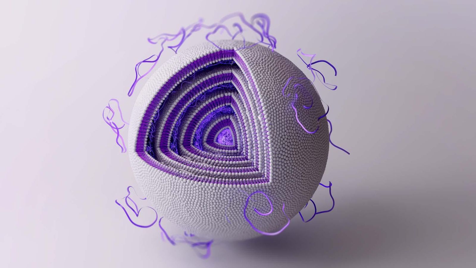 Vue en 3D d’une nanoparticule lipidique (NPL)