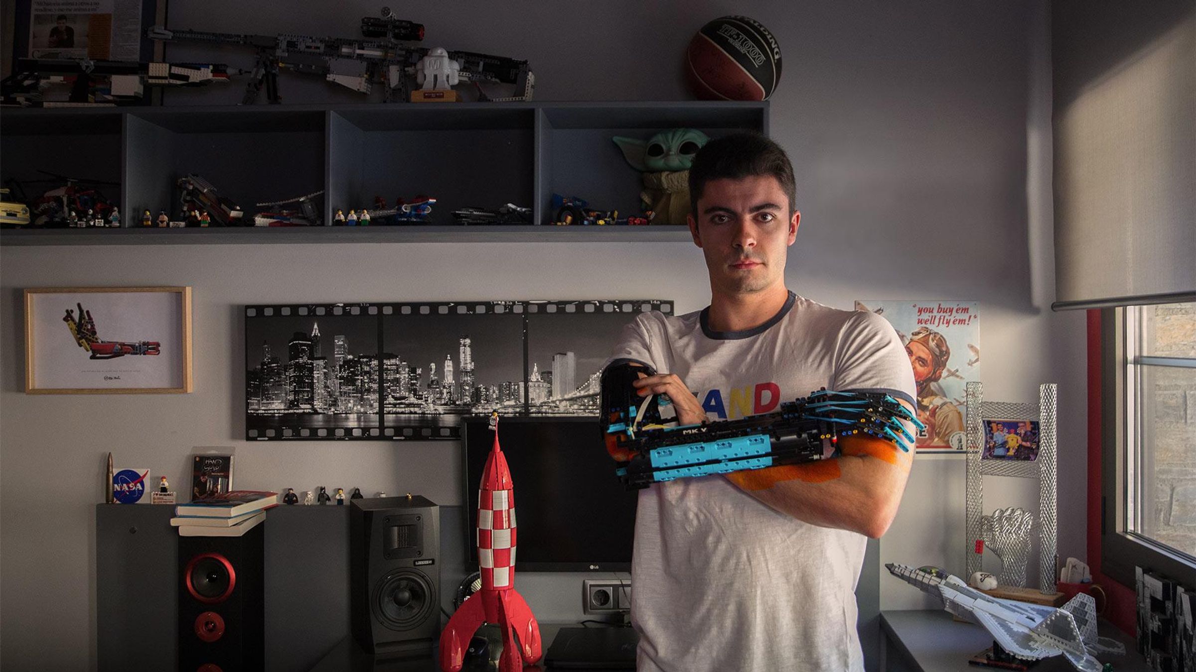 David Aguilar with his MK-2 prosthetic arm, Andorra