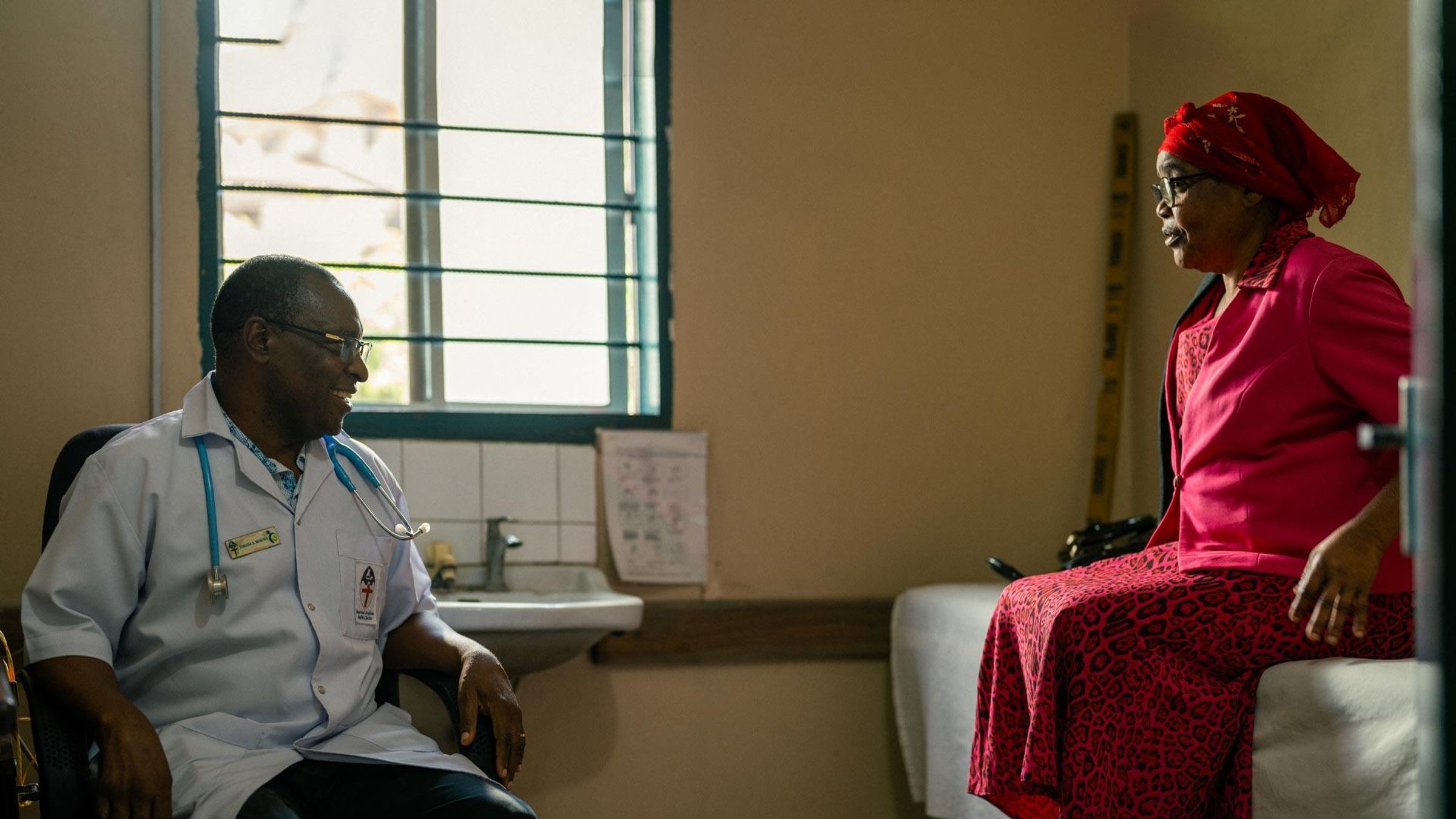 Dr. Yohana Mokiwa and Mary Mwingira during a hospital visit, Dar es Salaam, Tanzania