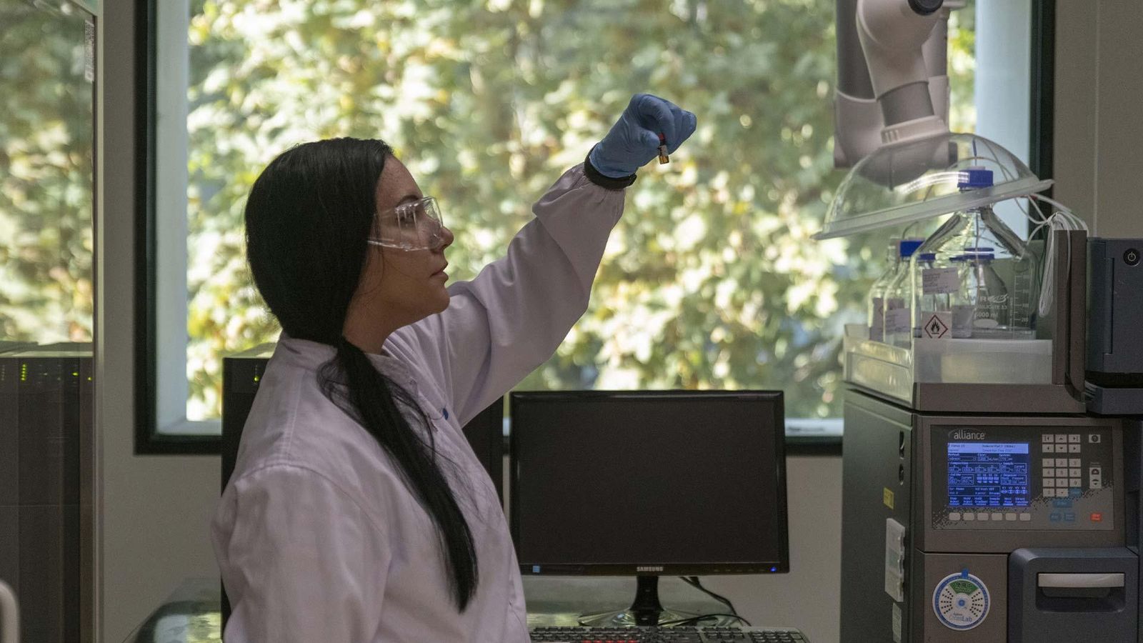 At the lab, Tamara Gonzales performing tests on insulin, IA site, Beijing