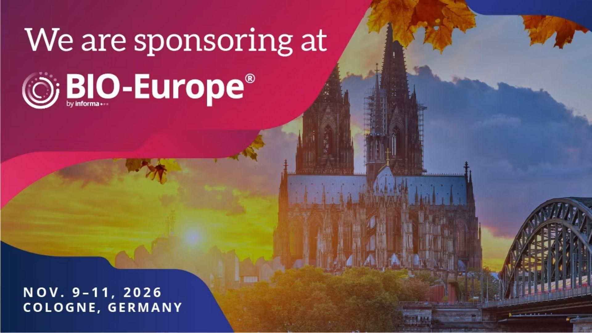 Sanofi sponsor of BIO Europe 2026 – International partnering conference taking place in Cologne, Germany, from November 9 to 11, 2026.