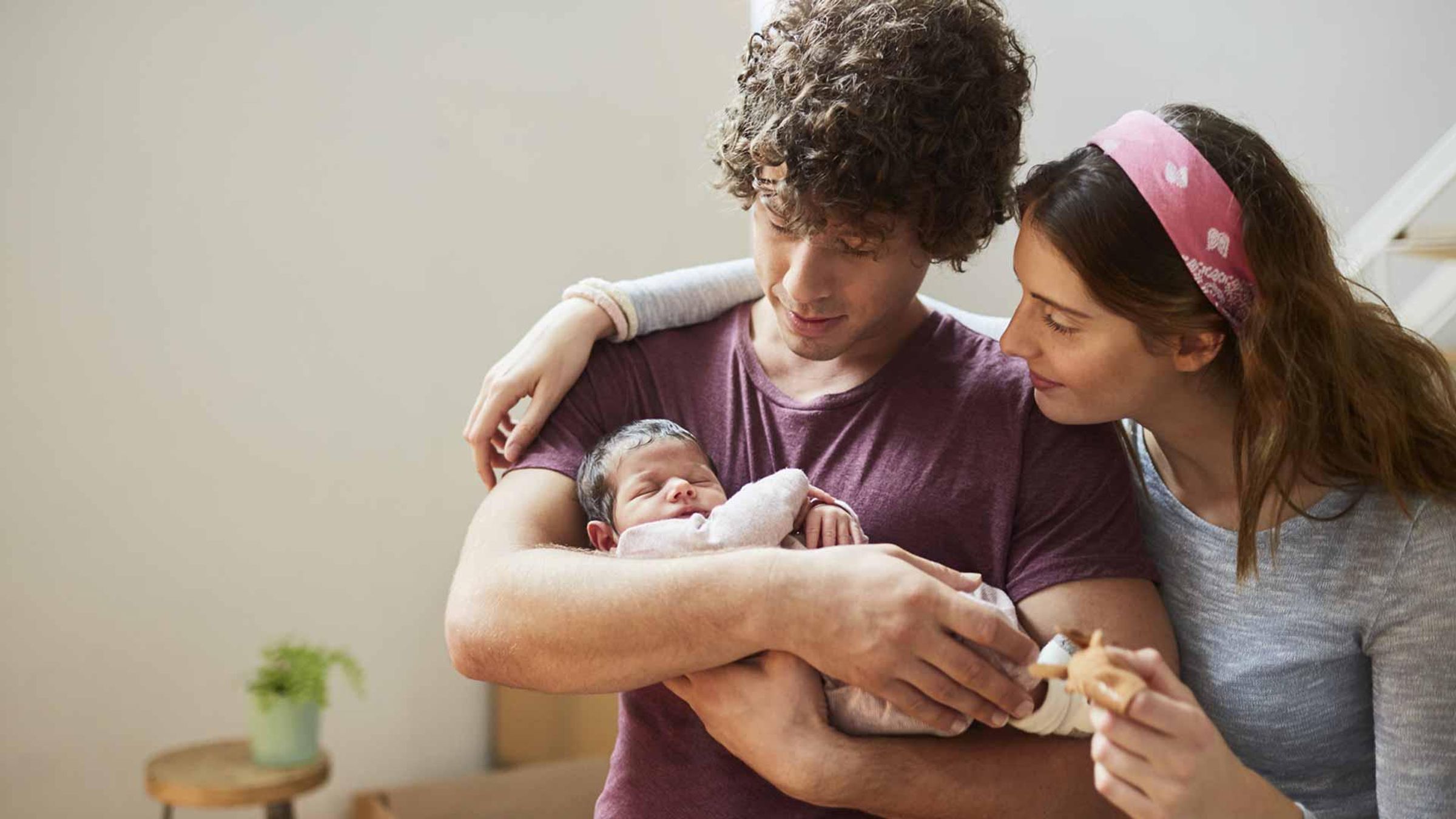 Parents with their newborn child